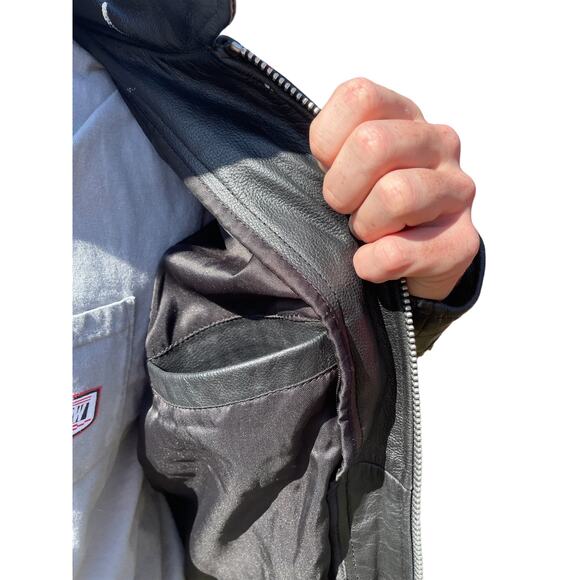 Vintage Biker Jacket, One-of-a-kind Custom Painted Leather, "Get Lucky" Large - Picture 8 of 12